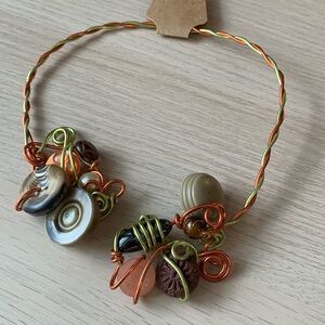 ⭐️ 5 for 20$! ⭐️ Adjustable orange and brown necklace